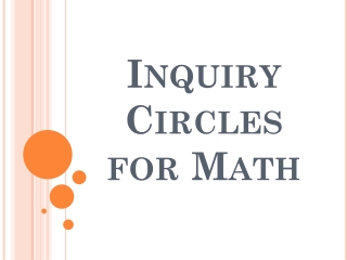 Inquiry Circles for Math