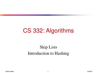 CS 332: Algorithms