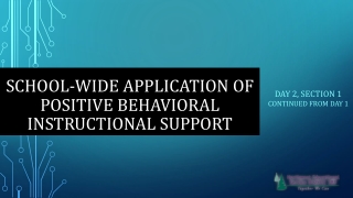 School-Wide Application of Positive Behavioral Instructional Support