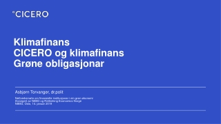 Klimafinans CICERO og klimafinans Grøne obligasjonar