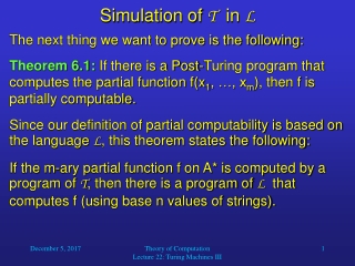 Simulation of T in L