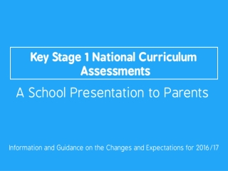 Key Stage 1 National Curriculum Assessments