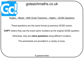 Angles – Mixed – With Circle Theorems – Higher – GCSE Questions
