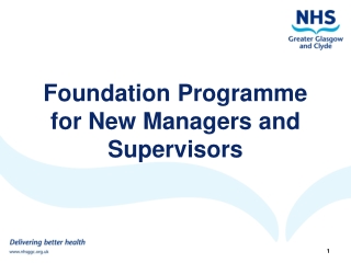 Foundation Programme for New Managers and Supervisors