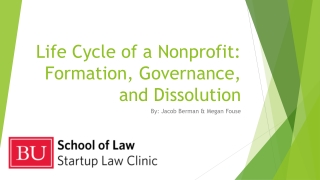 Life Cycle of a Nonprofit: Formation, Governance, and Dissolution