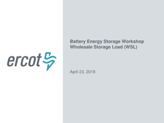 Battery Energy Storage Workshop Wholesale Storage Load (WSL) April 23, 2019
