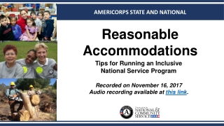 Reasonable Accommodations