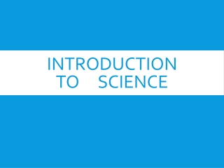 Introduction to science