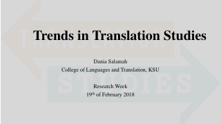 Trends in Translation Studies