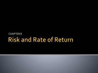 Risk and Rate of Return