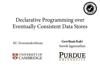 Declarative Programming over Eventually Consistent Data Stores