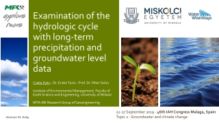 Examination of the hydrologic cycle with long-term precipitation and groundwater level data