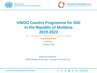 UNIDO Country Programme for ISID in the Republic of Moldova 2019-2023