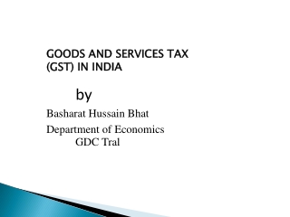 Concept of GST