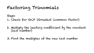 Factoring Trinomials