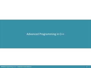 Advanced Programming in C++