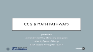 CCG &amp; Math Pathways