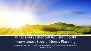 What Every Financial Advisor Should Know about Special Needs Planning