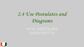 2.4 Use Postulates and Diagrams