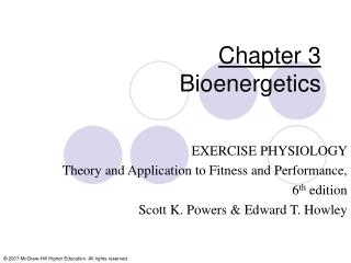 Chapter 3 Bioenergetics