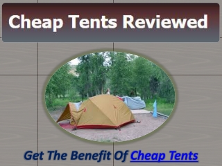Cheap Tents