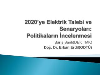 2020’ye Elektrik Talebi ve Senaryoları: Politikaların İncelenmesi