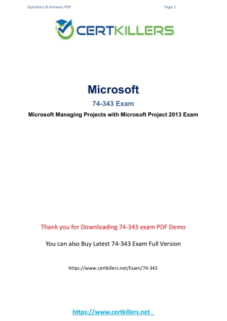 74-343 recent dump file { mock exam }