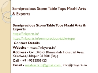 Semiprecious Stone Table Tops Maahi Arts & Exports