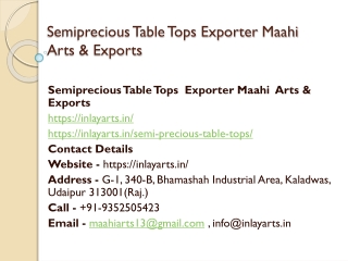 Semiprecious Table Tops Exporter Maahi Arts & Exports