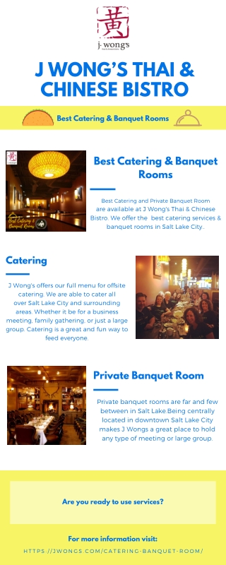 Best Catering & Banquet Rooms | J Wongs Thai & Chinese Bistro