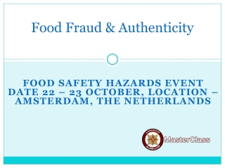 FOOD FRAUD TRAINING