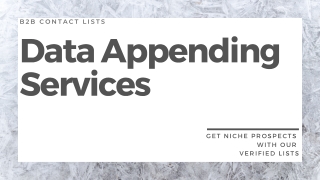 Where can I get free data appending service.