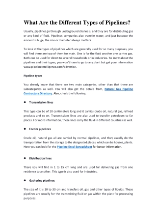 What Are the Different Types of Pipelines?