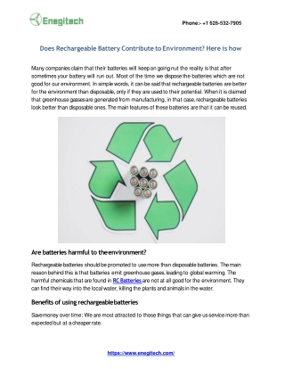 Does Rechargeable Battery Contribute to Environment? Here is how