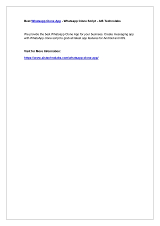 Best Whatsapp Clone App - Whatsapp Clone Script - AIS Technolabs