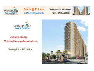 Windsor Paradise Ready To Move | Raj Nagar Extension | 8750-588-288