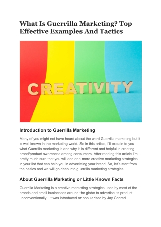 What Is Guerrilla Marketing? Top Effective Examples And Tactics