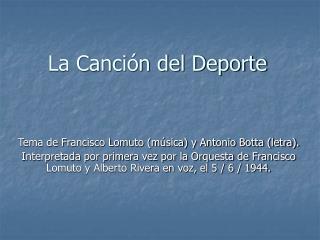 La Canción del Deporte