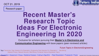 Recent Master’s Research Topic Ideas for Electronic Engineering 2020