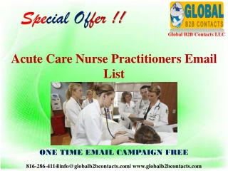 Acute Care Nurse Practitioners Email List