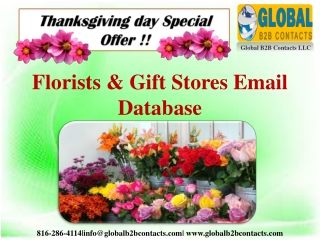 Florists & Gift Stores Email List