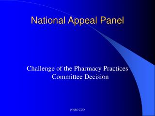 National Appeal Panel