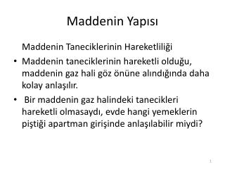 Maddenin Yapısı