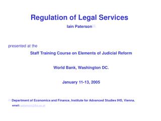 Regulation of Professional Services