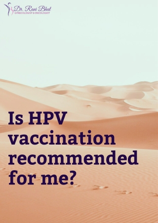 Is HPV vaccination recommended for me? | HPV Vaccination in Bangalore