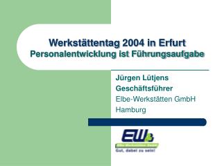 Werkstättentag 2004 in Erfurt Personalentwicklung ist Führungsaufgabe