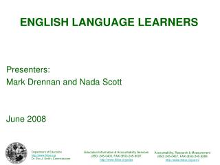 ENGLISH LANGUAGE LEARNERS