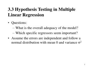 3.3 Hypothesis Testing in Multiple Linear Regression