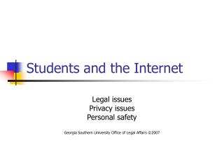 Students and the Internet