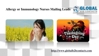 Allergy or Immunology Nurses Mailing Leads